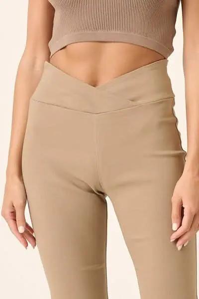 Chic Flare Pants with Surplice V-Waist Design - Love Salve